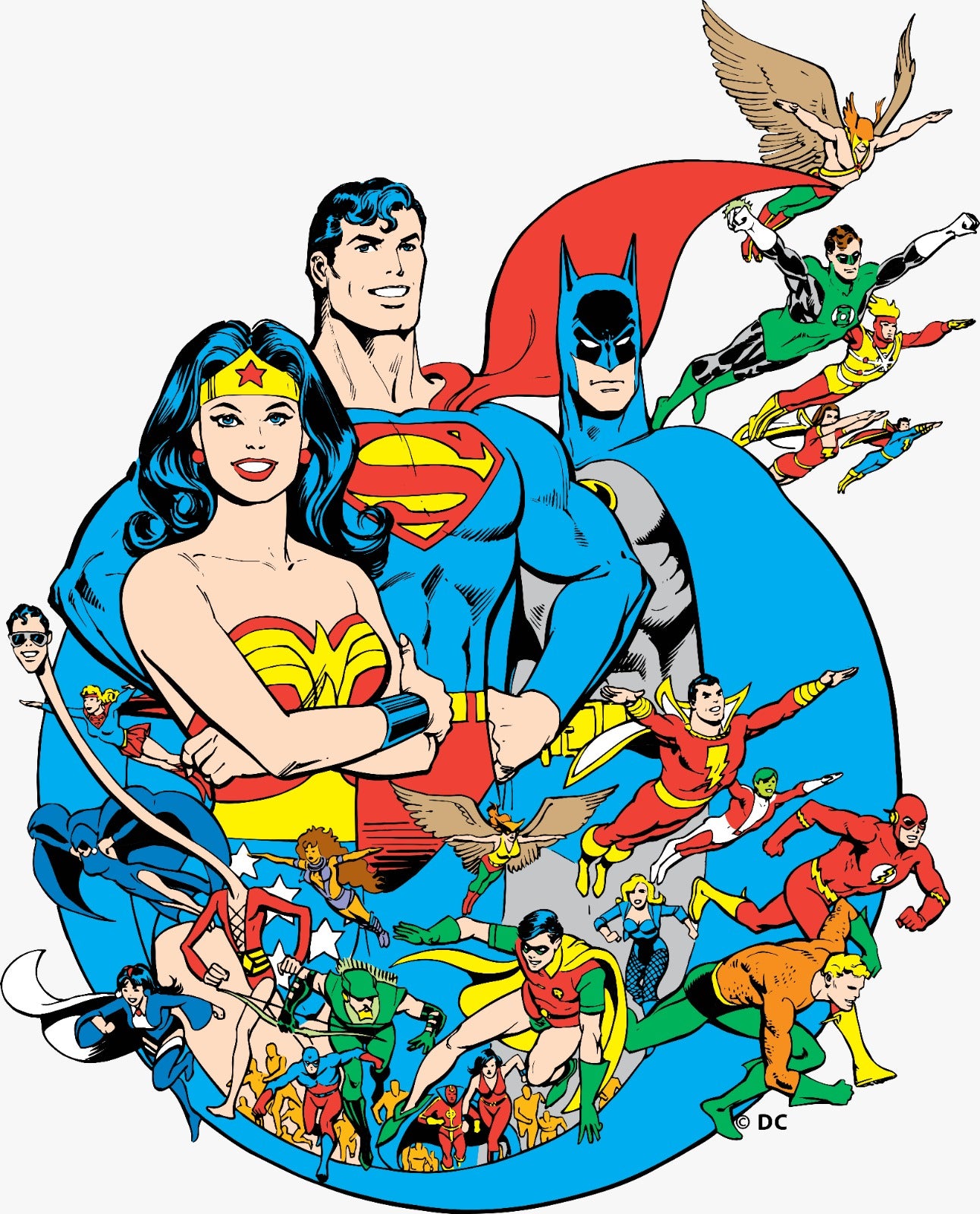 Superman, Wonder Woman, Batman DC Vintage Heroes Vinyl Sticker