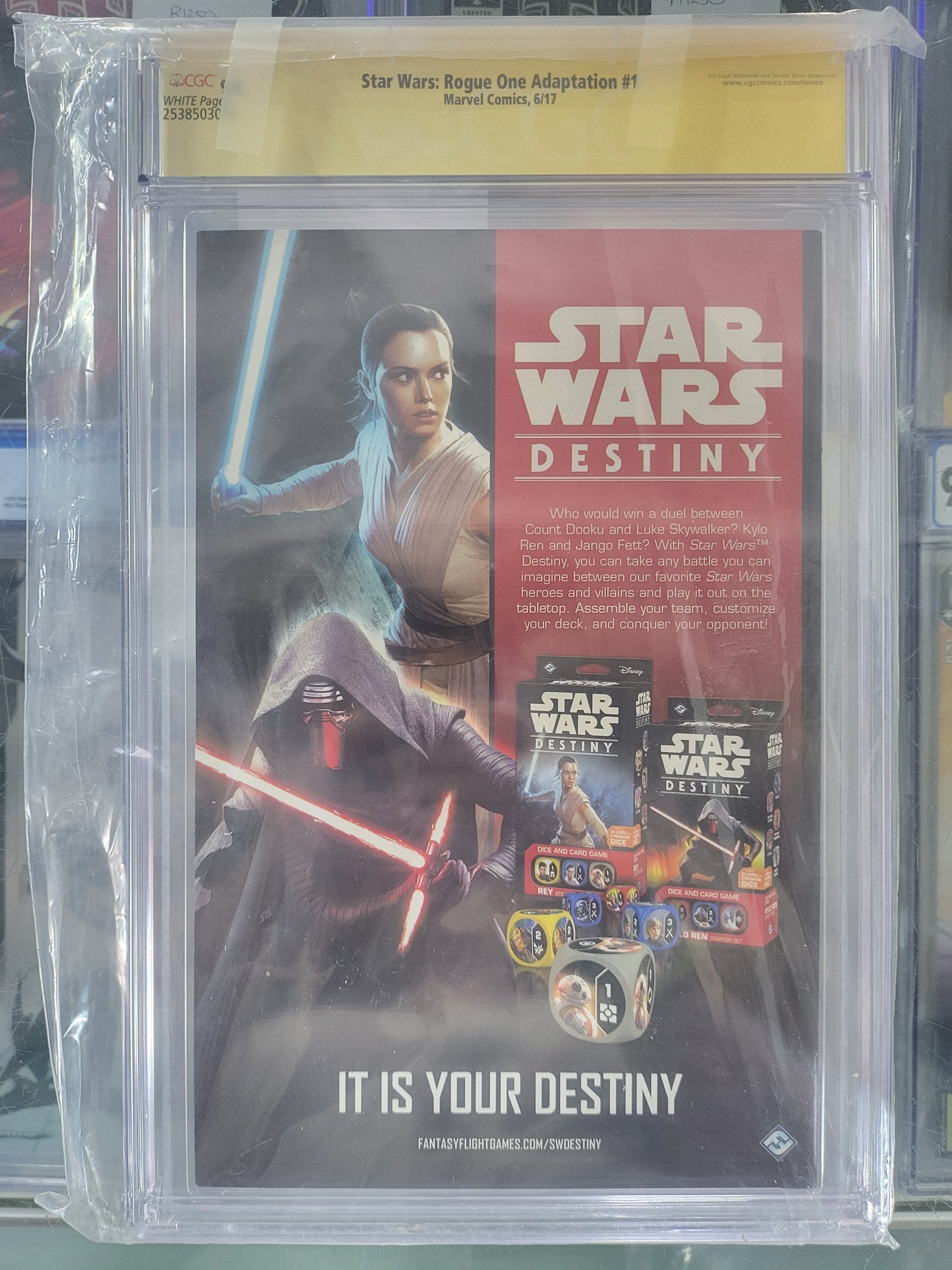 Star Wars Rogue One Adaptation #1 2017 CGC 9.8 Signature Series Signed by Death Trooper Victor Botha