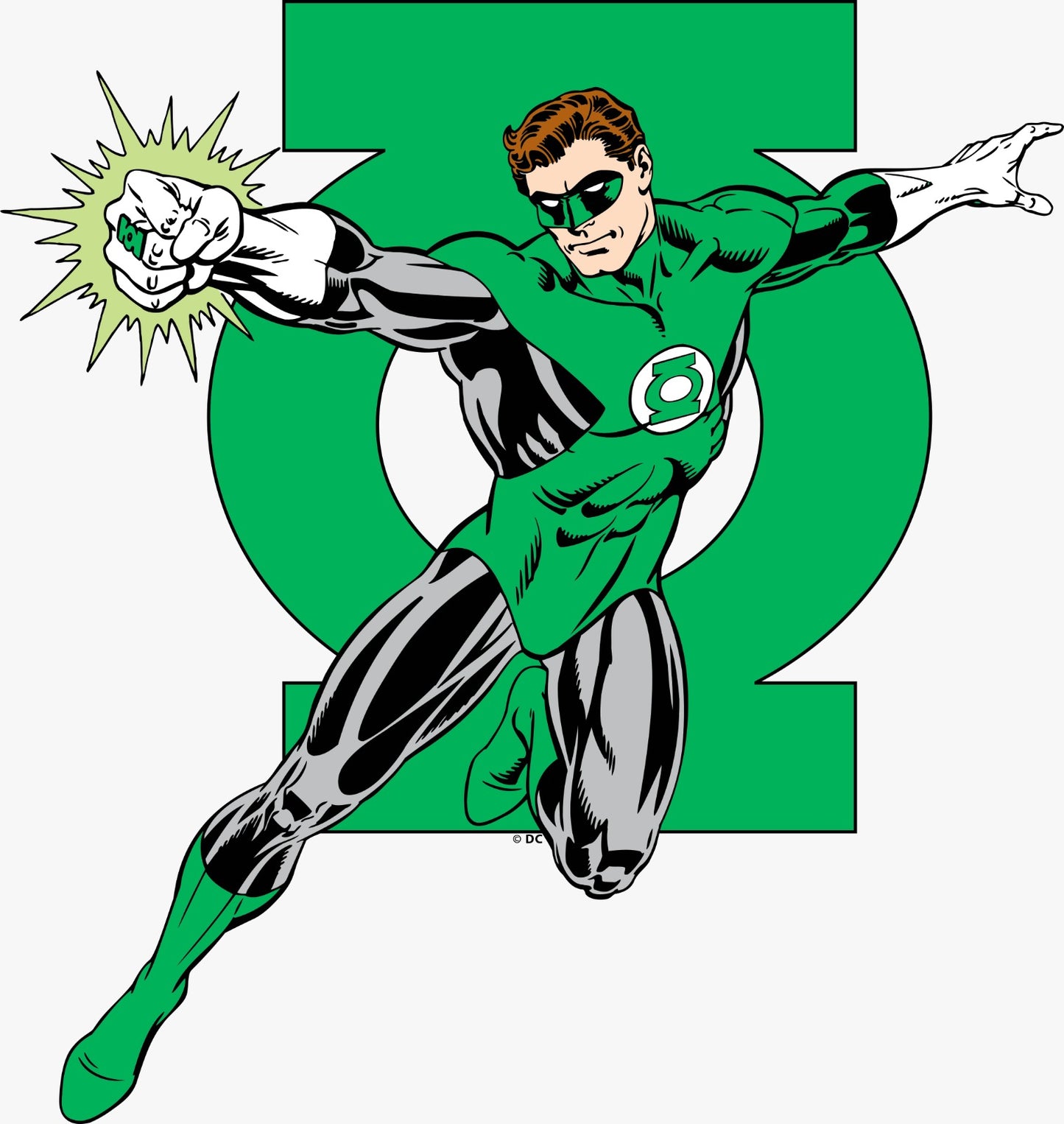 Green Lantern with Symbol Vintage Vinyl Sticker