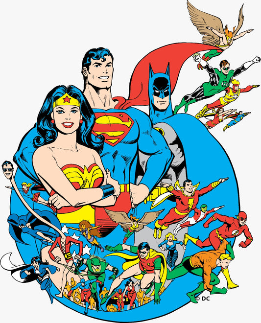 Superman, Wonder Woman,  Batman DC Vintage Heroes Vinyl Sticker