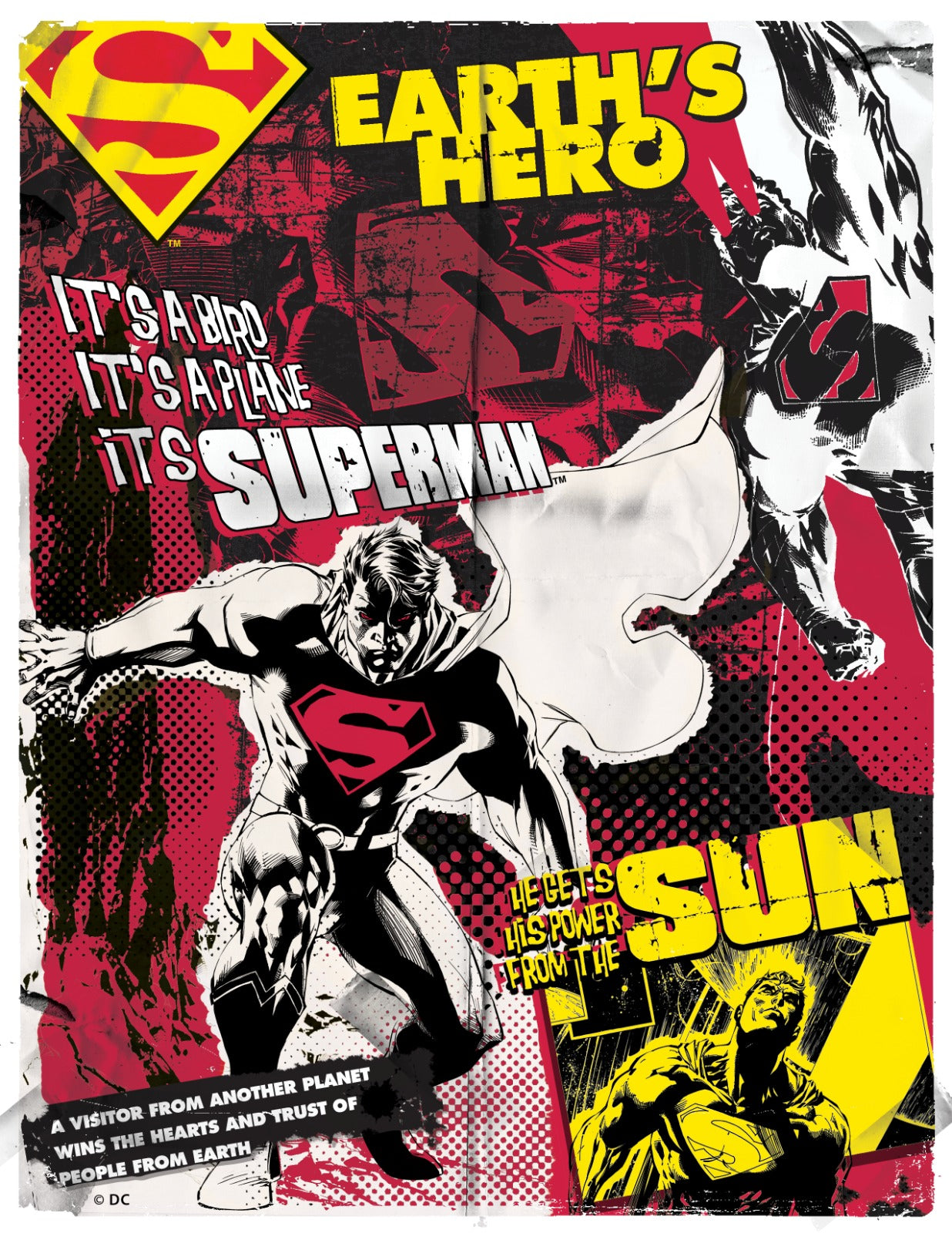 Superman Earth's Hero Vinyl Sticker