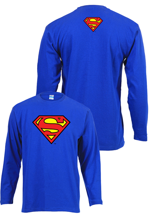 Long Sleeved Tee Superman Symbol Blue