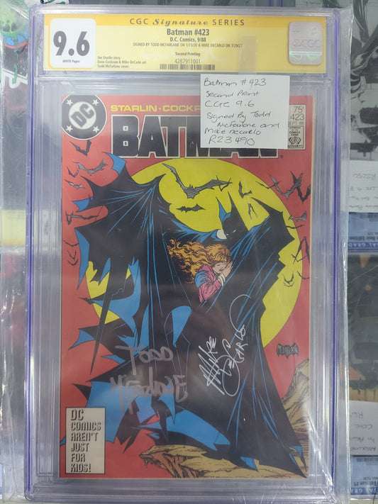 Batman #423 1987 CGC 9.6 Signature Series Signed by Todd McFarlane and Mike Decarlo