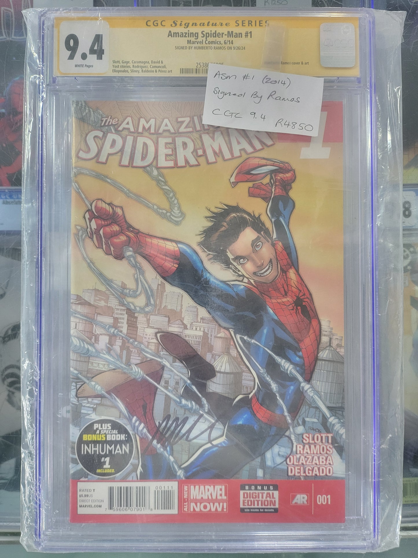 Amazing Spider-Man #1 2014 CGC 9.4 Signature Series Signed by Humberto Ramos