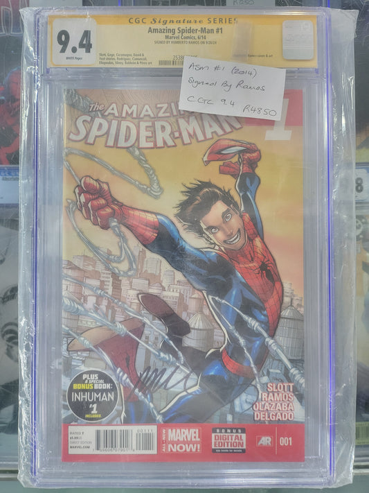 Amazing Spider-Man #1 2014 CGC 9.4 Signature Series Signed by Humberto Ramos