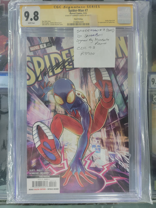 Spider-Man #7 2023 CGC Graded 9.8 Signature Series Signed by Humberto Ramos