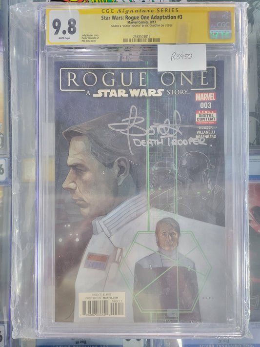 Star Wars Rogue One Adaptation #3 2017 CGC 9.8 Signature Series Signed by Death Trooper Victor Botha