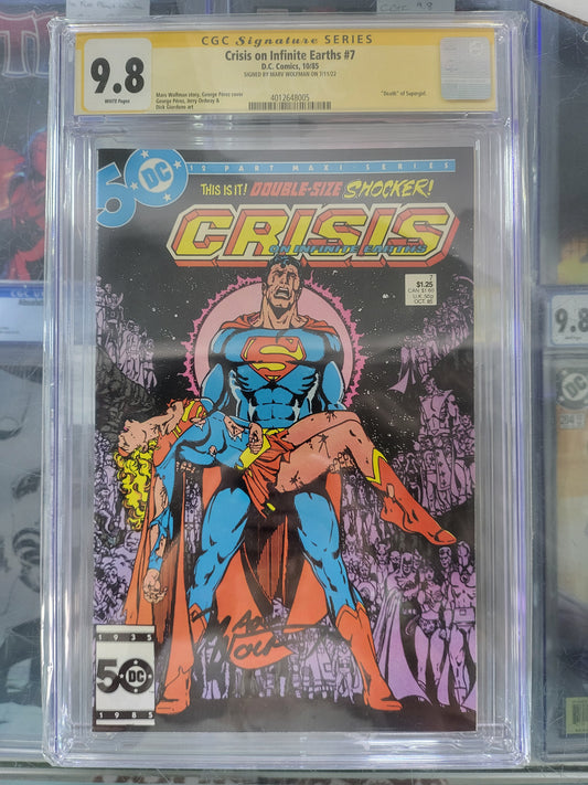 Crisis on Infinite Earths #7 1985 CGC 9.8 Signature Series Signed by Marv Wolfman