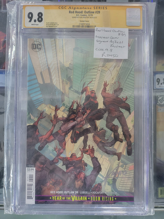 Red Hood Outlaw #39 2019 CGC 9.8 Signature Series Signed by Karl Mostert