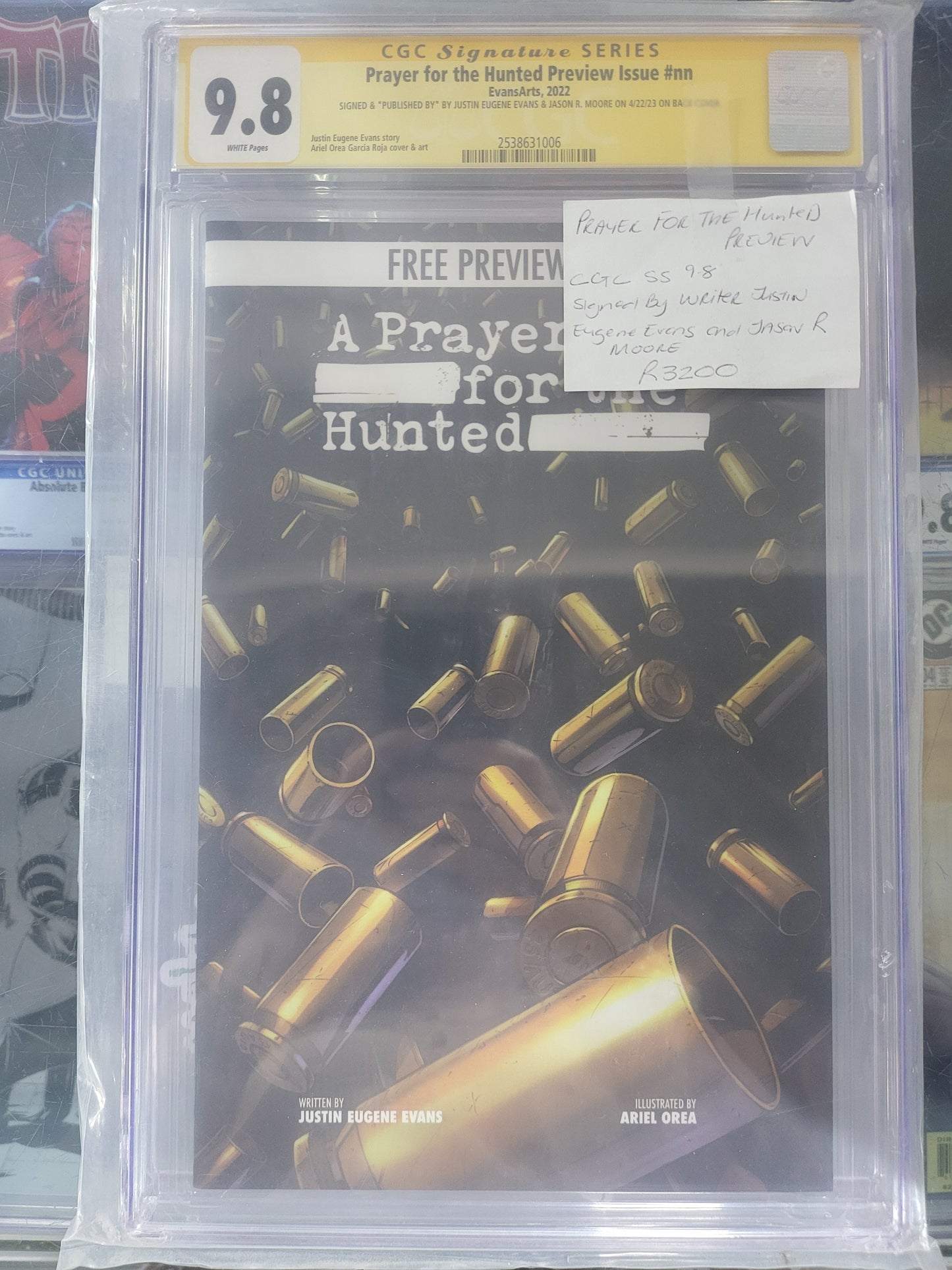 Prayer for the Hunted Preview Issue 2022 CGC 9.8 Signature Series Signed by Justin Eugene Evans and Jason R Moore