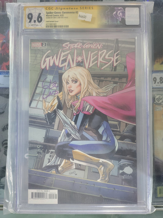Spider-Gwen Gwenverse #2 2022 CGC 9.6 Greg Land Variant Cover Signature Series Signed by Greg Land